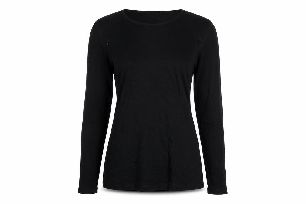 Natal Active Women Black UK 8 Maternity Nursing Long Sleeve Stretch Top