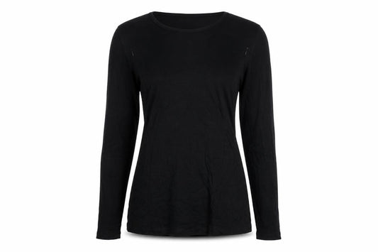 Natal Active Women Black UK 8 Maternity Nursing Long Sleeve Stretch Top