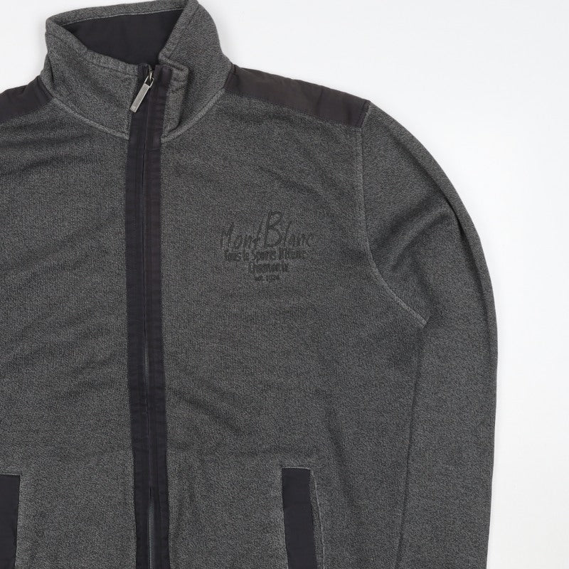 CASAMODA Men's Grey L Full Zip Sweatshirt Embroidered Pockets
