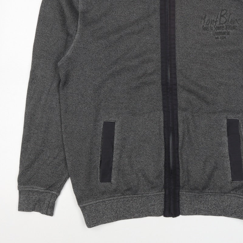CASAMODA Men's Grey L Full Zip Sweatshirt Embroidered Pockets