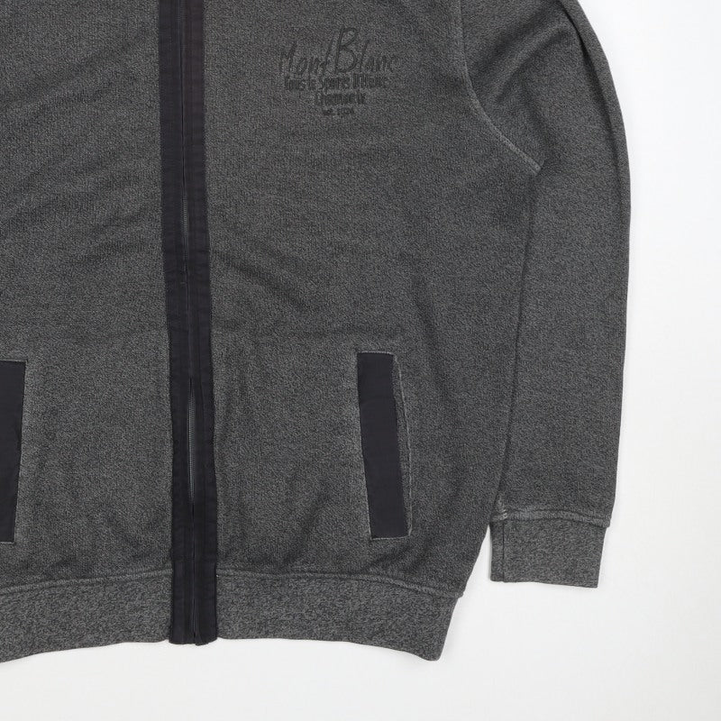 CASAMODA Men's Grey L Full Zip Sweatshirt Embroidered Pockets