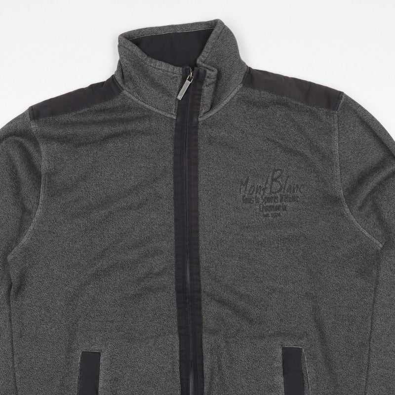 CASAMODA Men's Grey L Full Zip Sweatshirt Embroidered Pockets