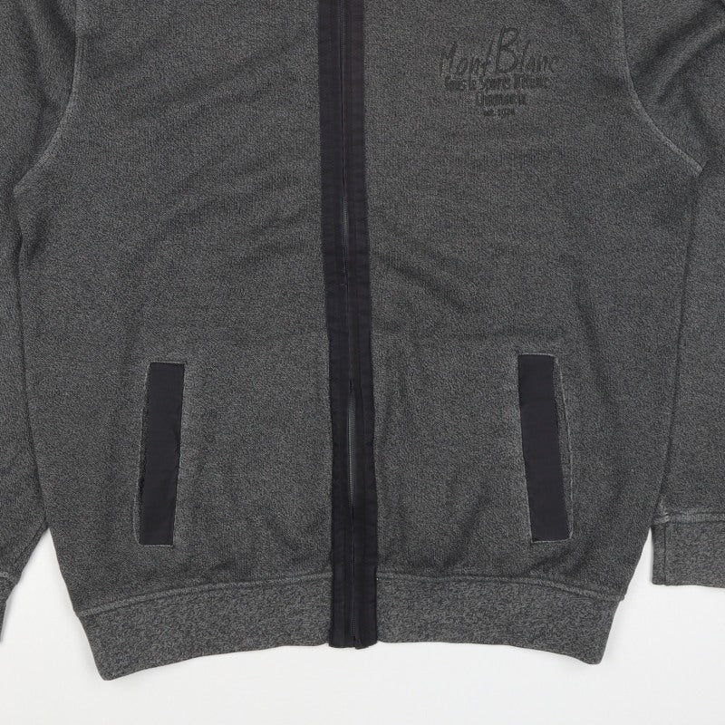CASAMODA Men's Grey L Full Zip Sweatshirt Embroidered Pockets