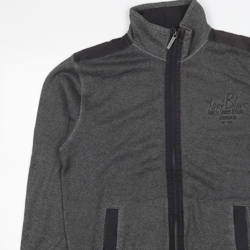 CASAMODA Men's Grey L Full Zip Sweatshirt Embroidered Pockets