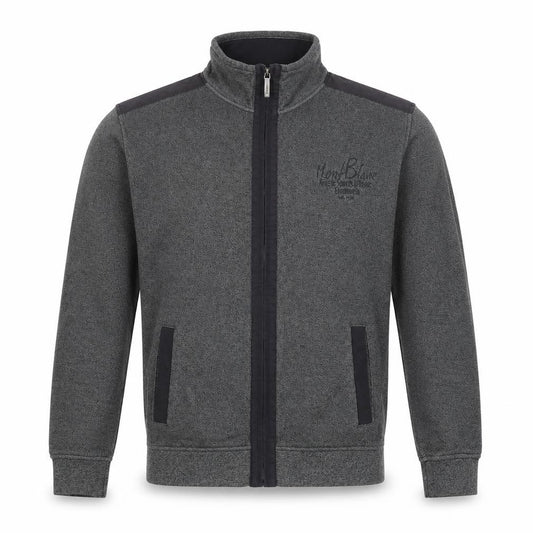 CASAMODA Men's Grey L Full Zip Sweatshirt Embroidered Pockets