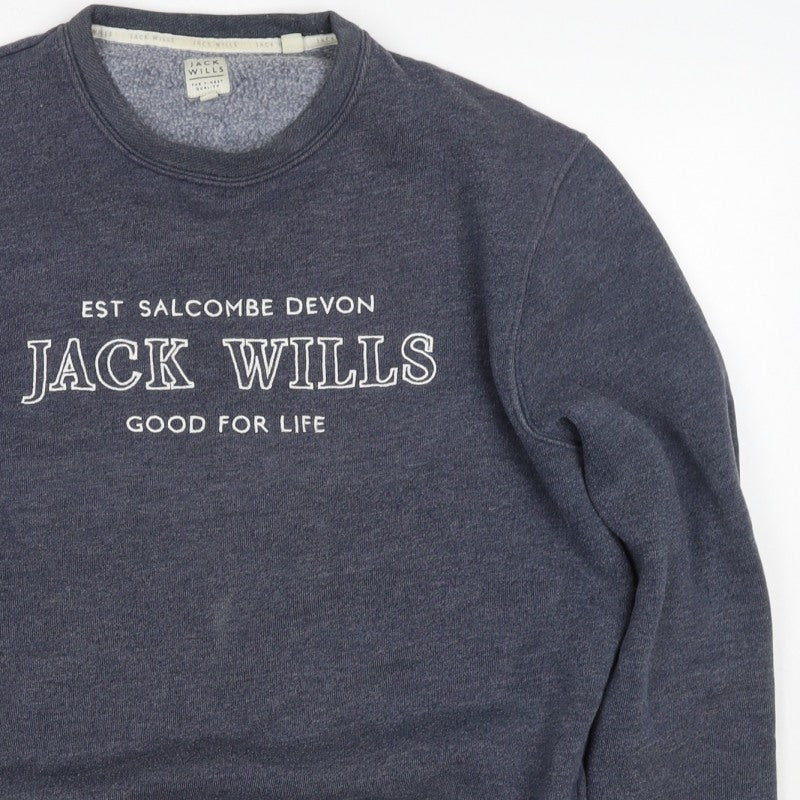 Jack Wills Unisex Adults Grey M Pullover Sweatshirt Logo Crew Neck