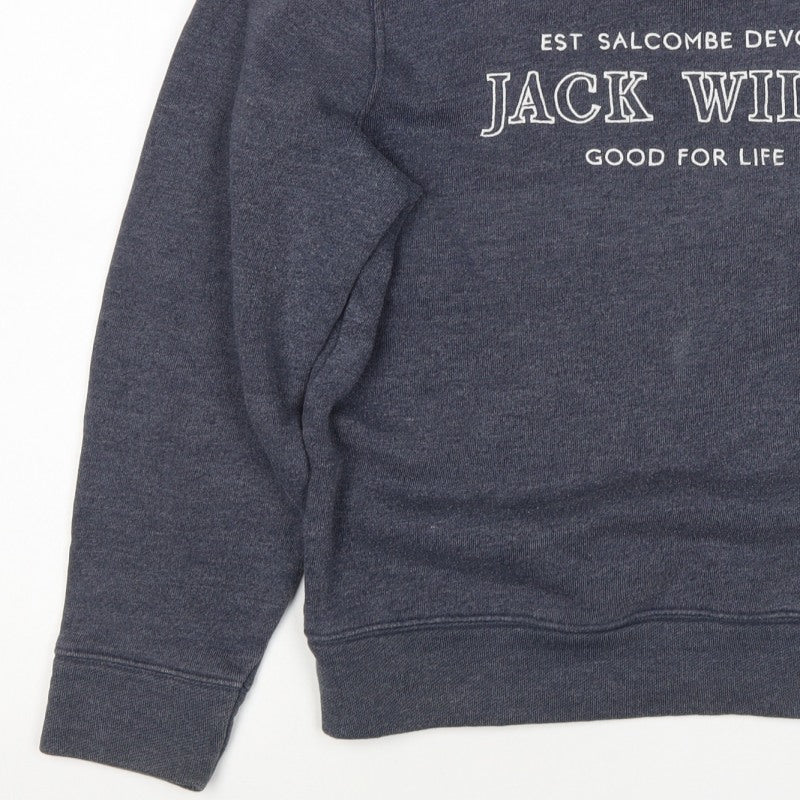 Jack Wills Unisex Adults Grey M Pullover Sweatshirt Logo Crew Neck