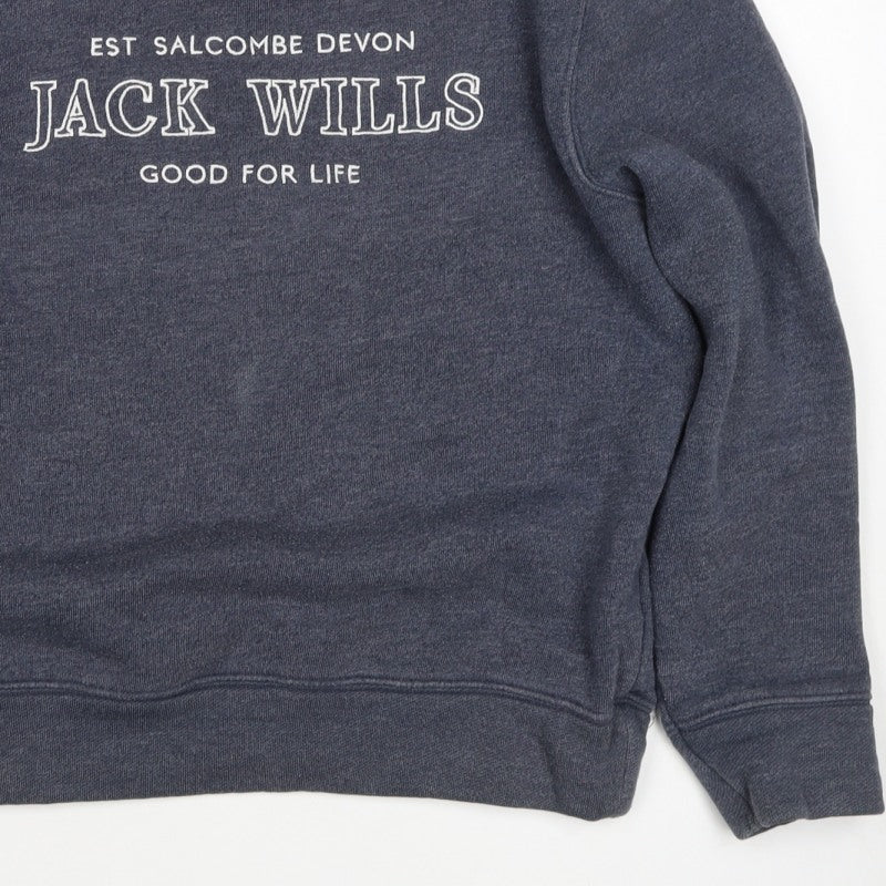 Jack Wills Unisex Adults Grey M Pullover Sweatshirt Logo Crew Neck