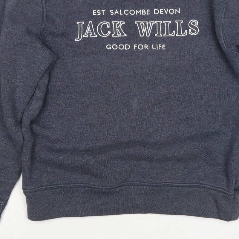 Jack Wills Unisex Adults Grey M Pullover Sweatshirt Logo Crew Neck