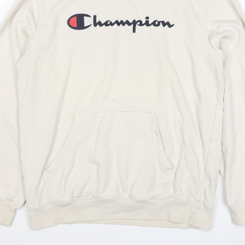 Champion Women’s Ivory Large Logo Pullover Hoodie Fleece