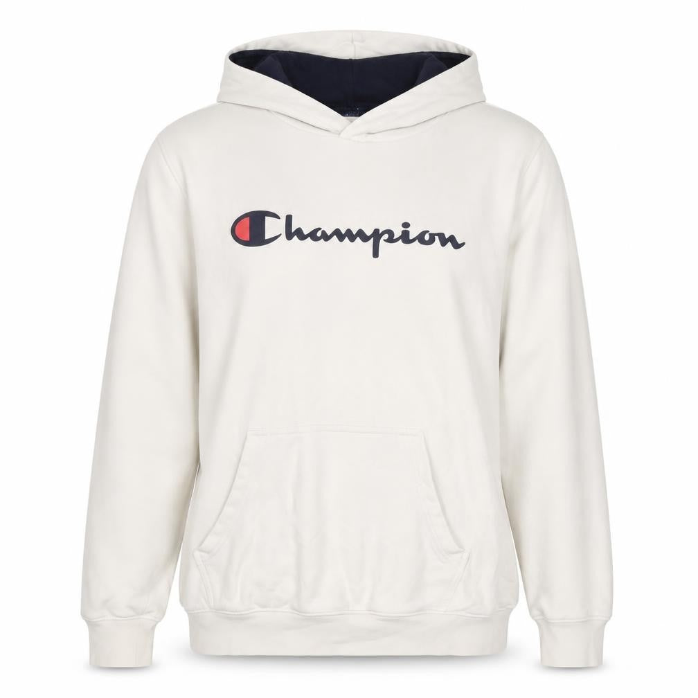 Champion Women’s Ivory Large Logo Pullover Hoodie Fleece