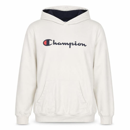 Champion Women’s Ivory Large Logo Pullover Hoodie Fleece