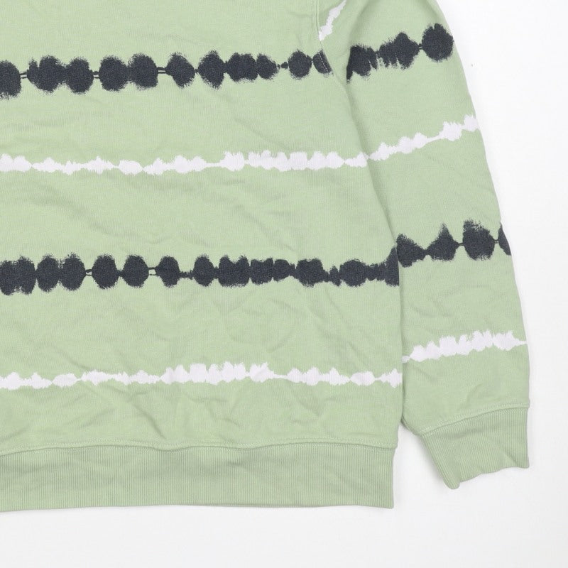 Marks and Spencer Women’s Green M Striped Crew Neck Pullover Sweatshirt