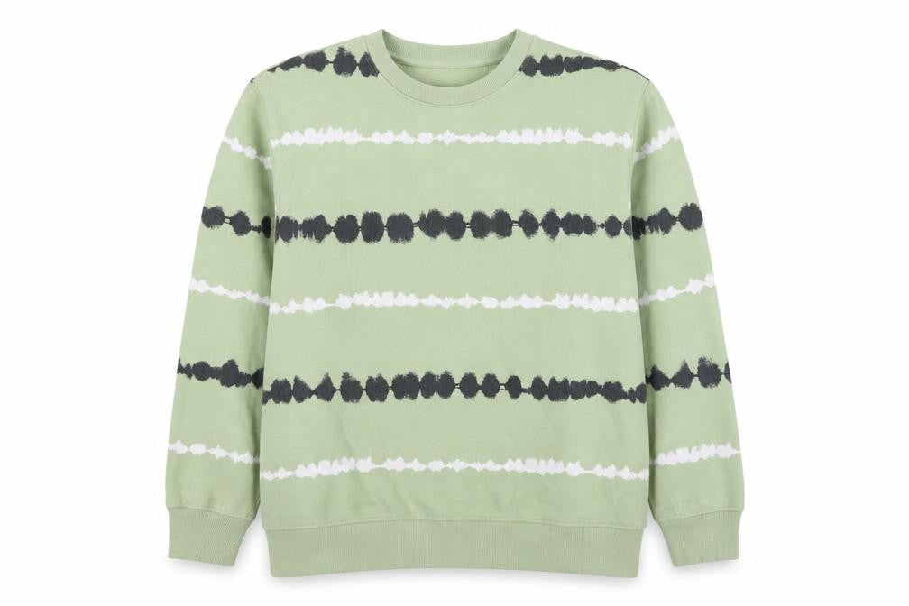 Marks and Spencer Women’s Green M Striped Crew Neck Pullover Sweatshirt
