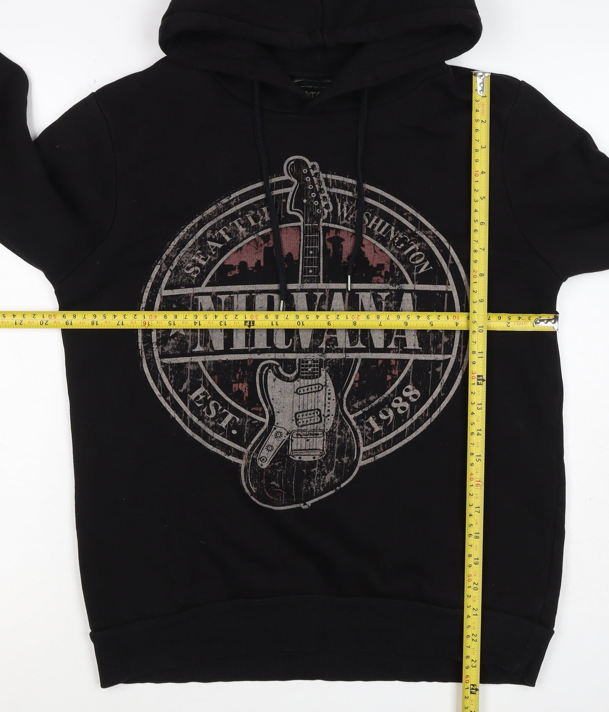 Koton Men’s Black S Nirvana Graphic Print Pullover Hoodie
