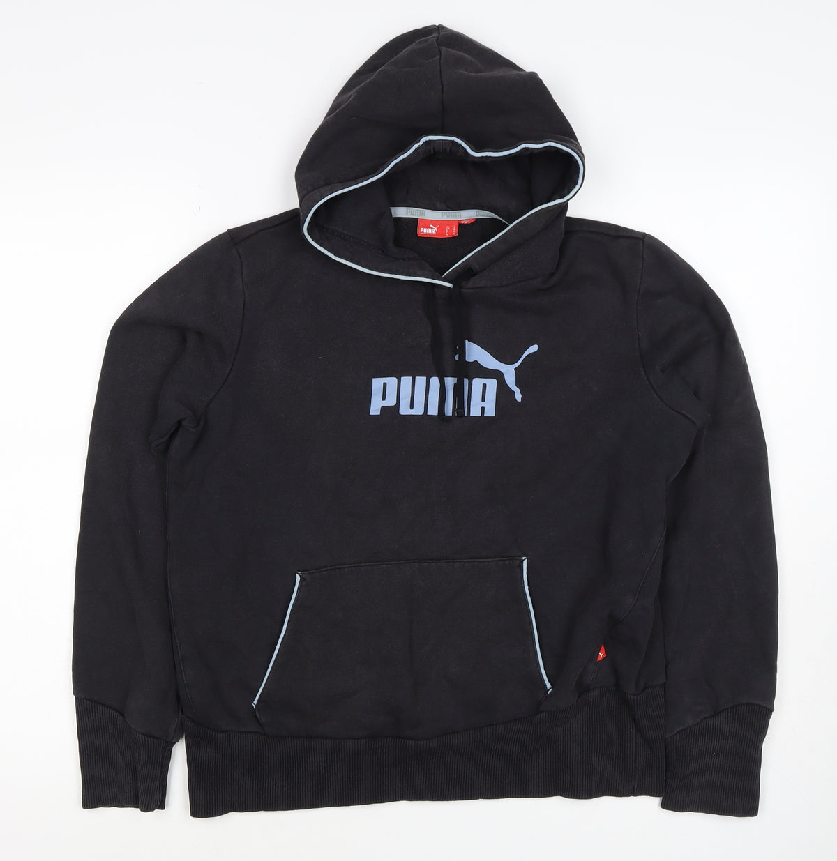 Puma Women’s Black Blue Logo Pullover Hoodie UK 14 L