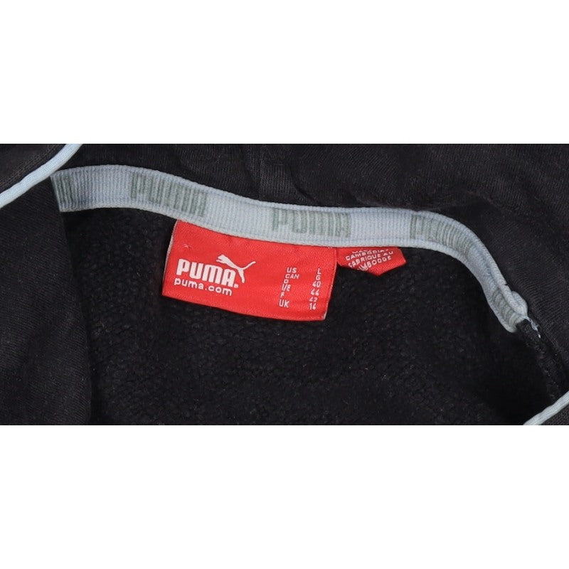 Puma Women’s Black Blue Logo Pullover Hoodie UK 14 L
