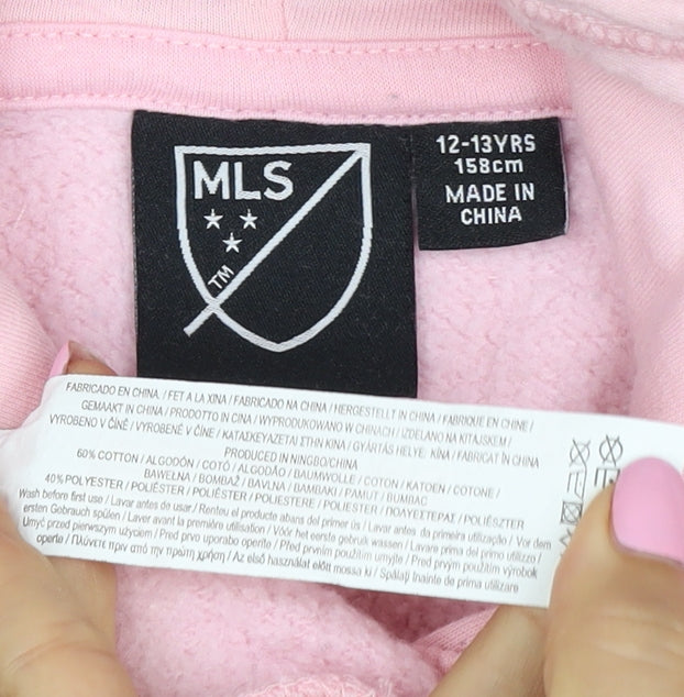 MLS Inter Miami Boys Pink 12-13 Years Pullover Graphic Print Hoodie