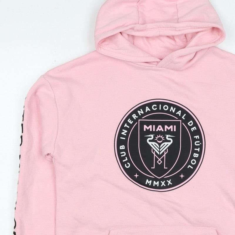 MLS Inter Miami Boys Pink 12-13 Years Pullover Graphic Print Hoodie