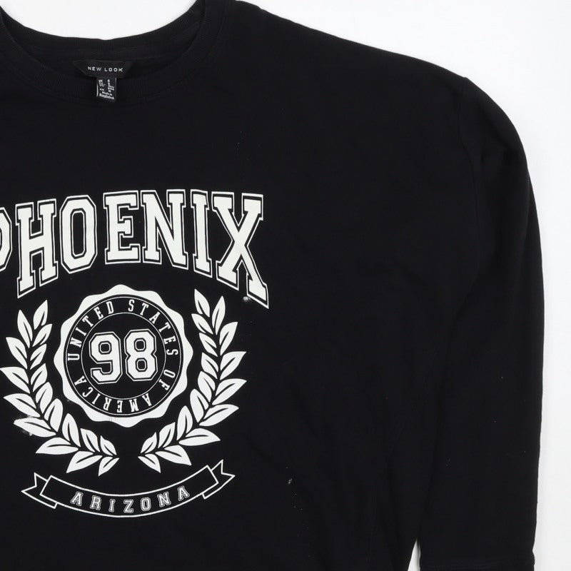 New Look Womens Black UK 8 Phoenix Arizona Graphic Pullover Sweatshirt