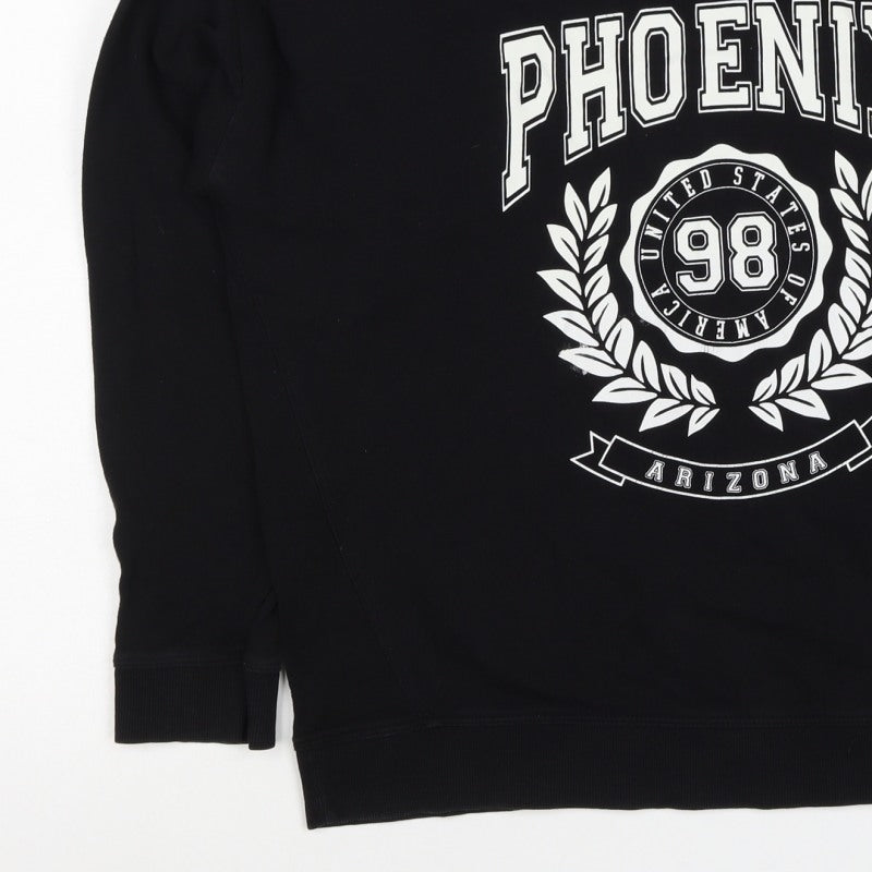 New Look Womens Black UK 8 Phoenix Arizona Graphic Pullover Sweatshirt