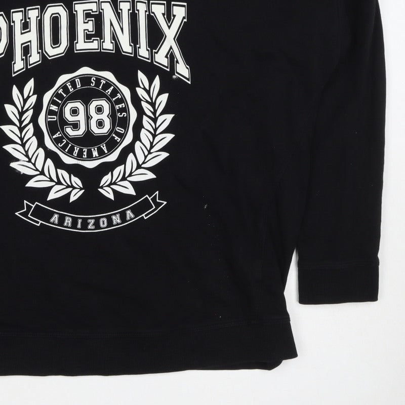 New Look Womens Black UK 8 Phoenix Arizona Graphic Pullover Sweatshirt