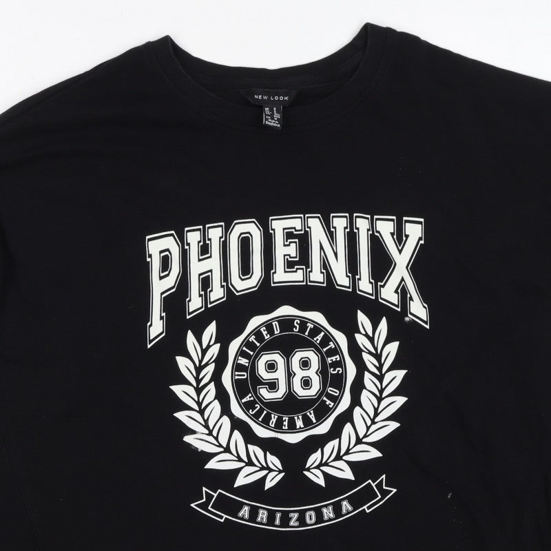 New Look Womens Black UK 8 Phoenix Arizona Graphic Pullover Sweatshirt