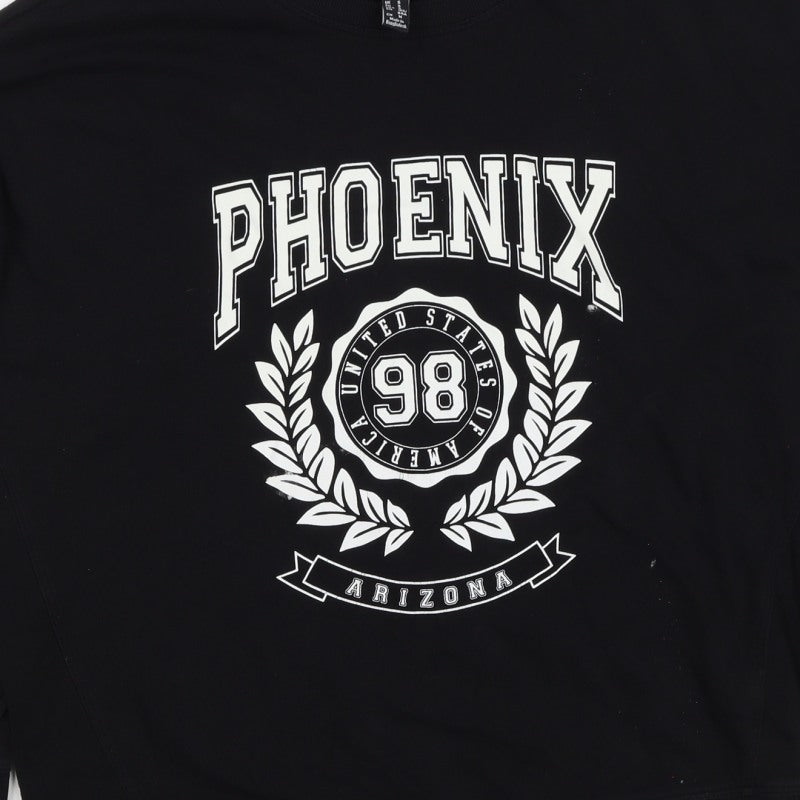 New Look Womens Black UK 8 Phoenix Arizona Graphic Pullover Sweatshirt