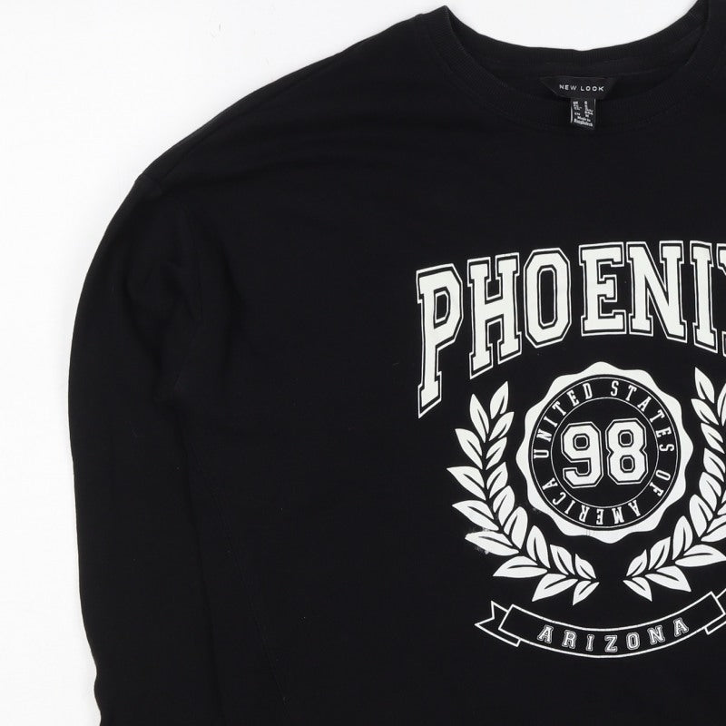 New Look Womens Black UK 8 Phoenix Arizona Graphic Pullover Sweatshirt