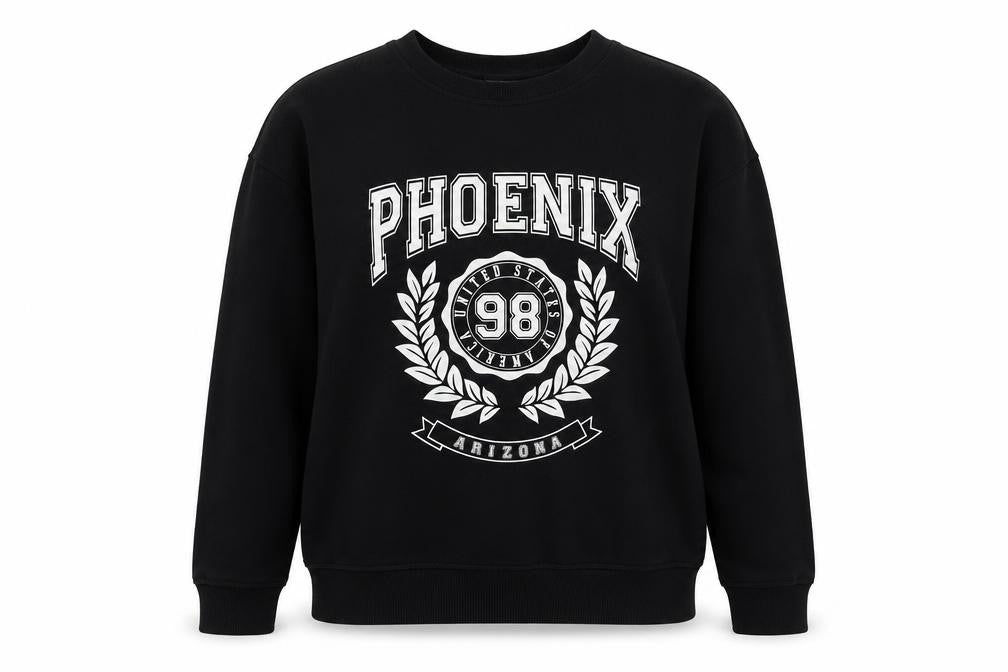 New Look Womens Black UK 8 Phoenix Arizona Graphic Pullover Sweatshirt