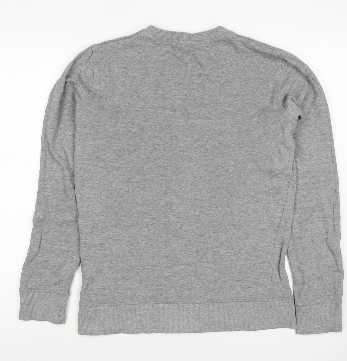 Jack & Jones Men Grey S Crew Neck Logo Sweatshirt Pullover