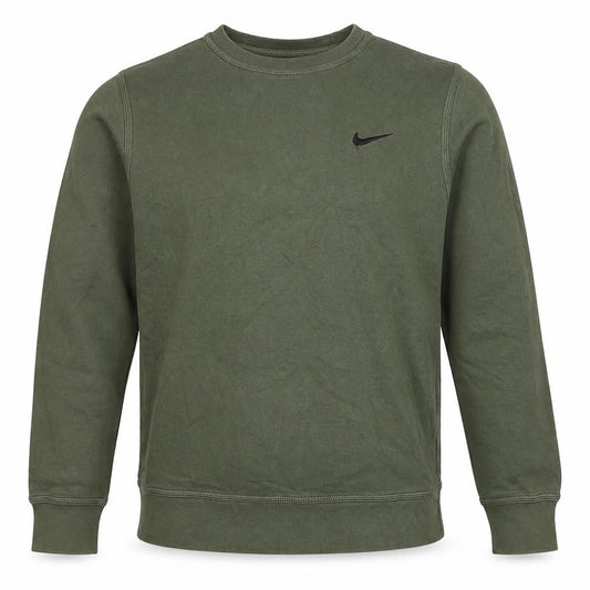 Nike Men Green M Pullover Crew Neck Logo Sweatshirt