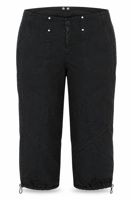 Crux Women’s Black Size 12 Cotton Capri Straight Trousers Pockets