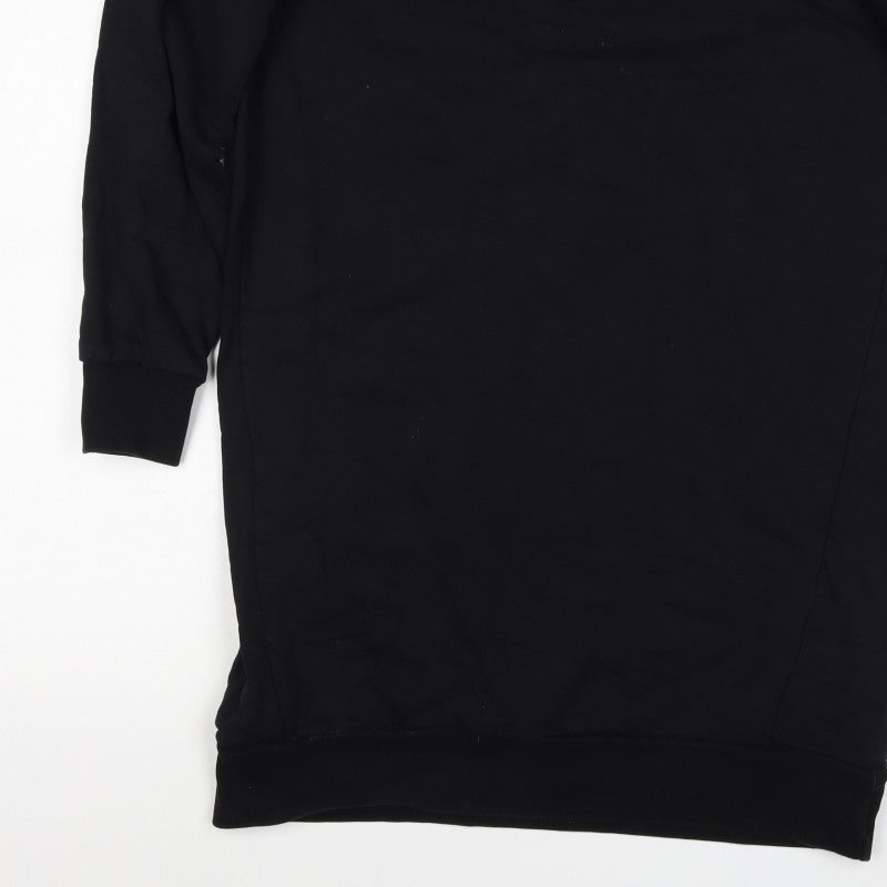 Paul Smith Womens Black M Longline Zebra Embroidered Tunic Sweatshirt