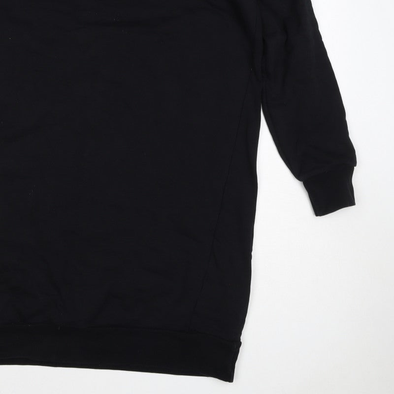 Paul Smith Womens Black M Longline Zebra Embroidered Tunic Sweatshirt