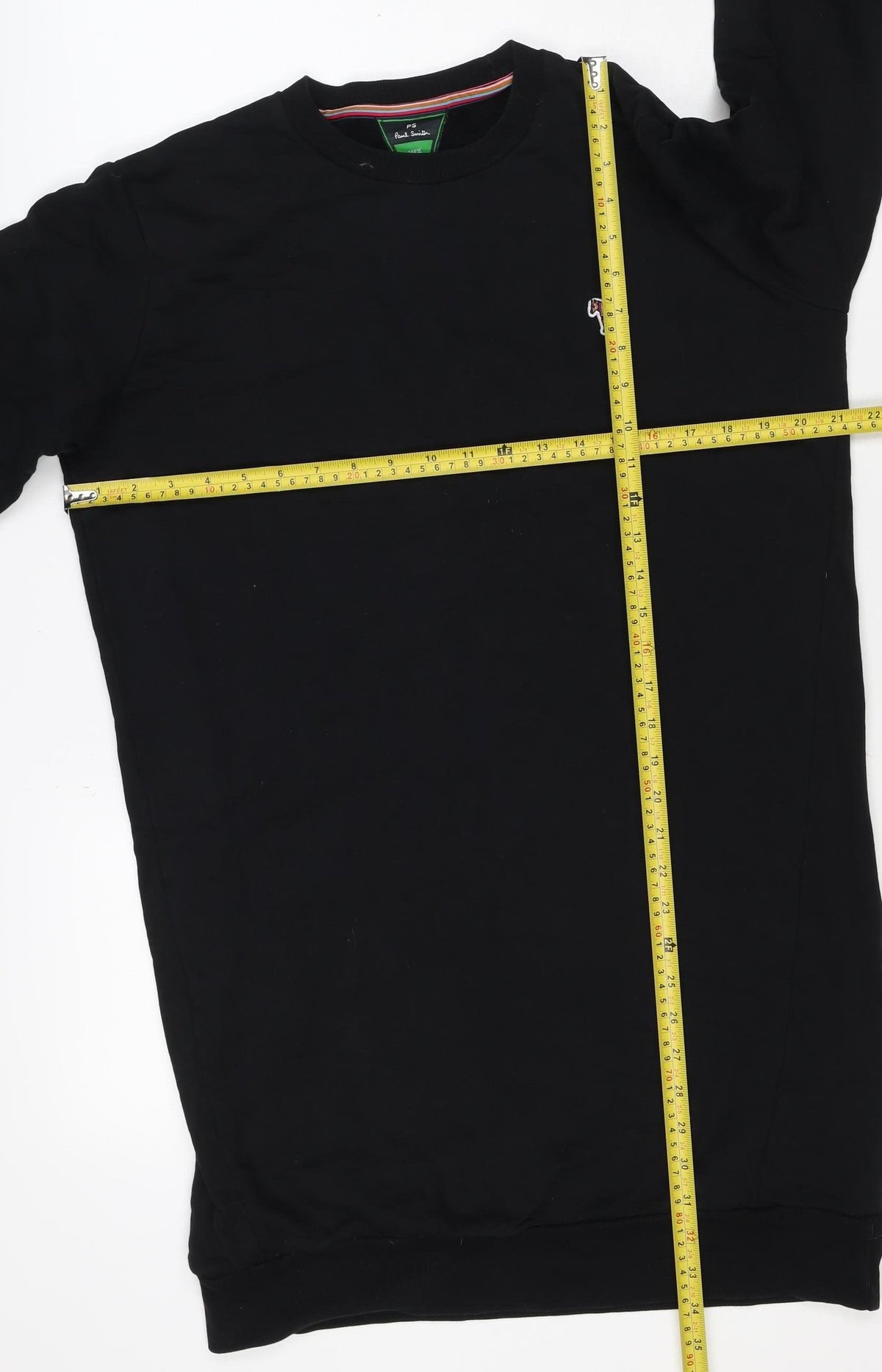 Paul Smith Womens Black M Longline Zebra Embroidered Tunic Sweatshirt