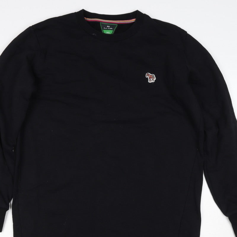 Paul Smith Womens Black M Longline Zebra Embroidered Tunic Sweatshirt