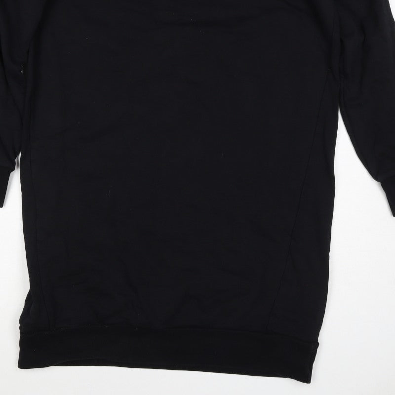 Paul Smith Womens Black M Longline Zebra Embroidered Tunic Sweatshirt