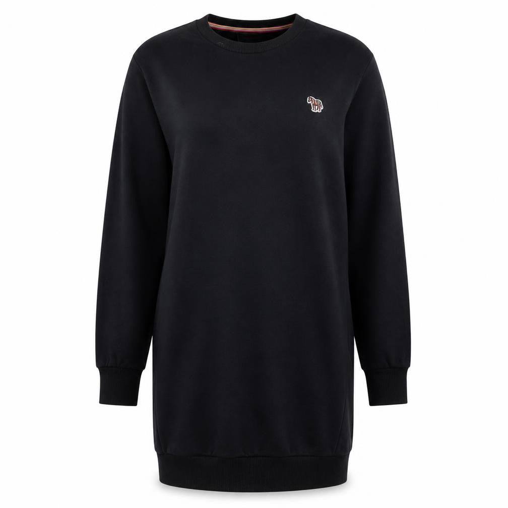 Paul Smith Womens Black M Longline Zebra Embroidered Tunic Sweatshirt