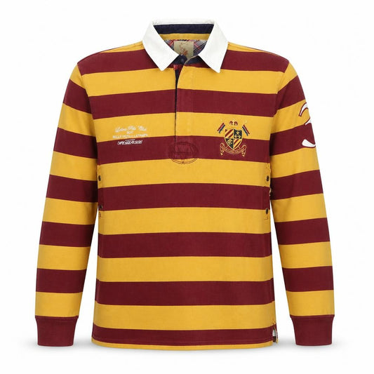 Ian James Men’s Multicoloured L Striped Rugby Sweatshirt Embroidered