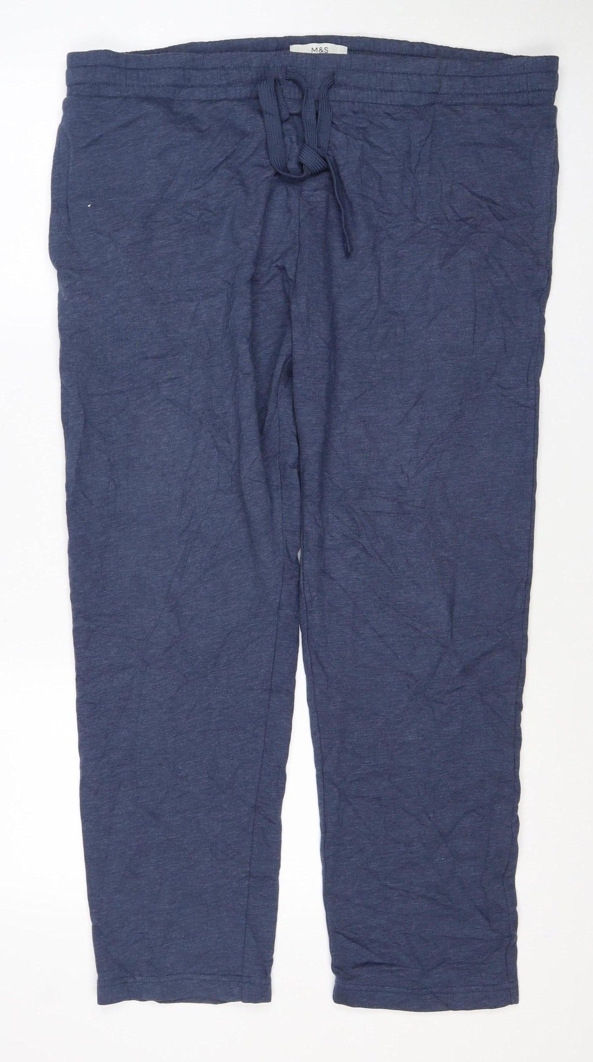 Marks and Spencer Mens Blue XL Short Jogger Drawstring Trousers