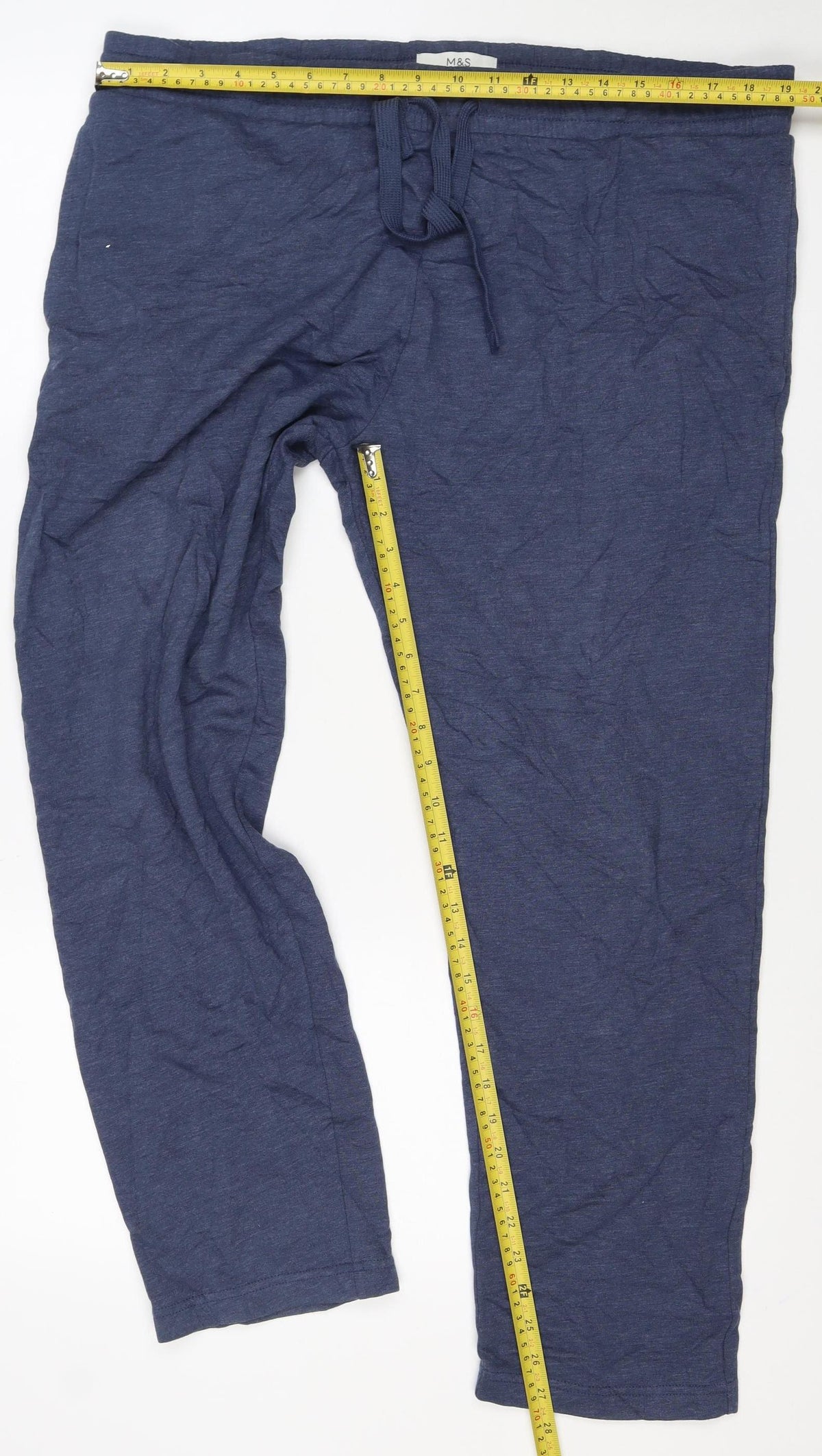 Marks and Spencer Mens Blue XL Short Jogger Drawstring Trousers