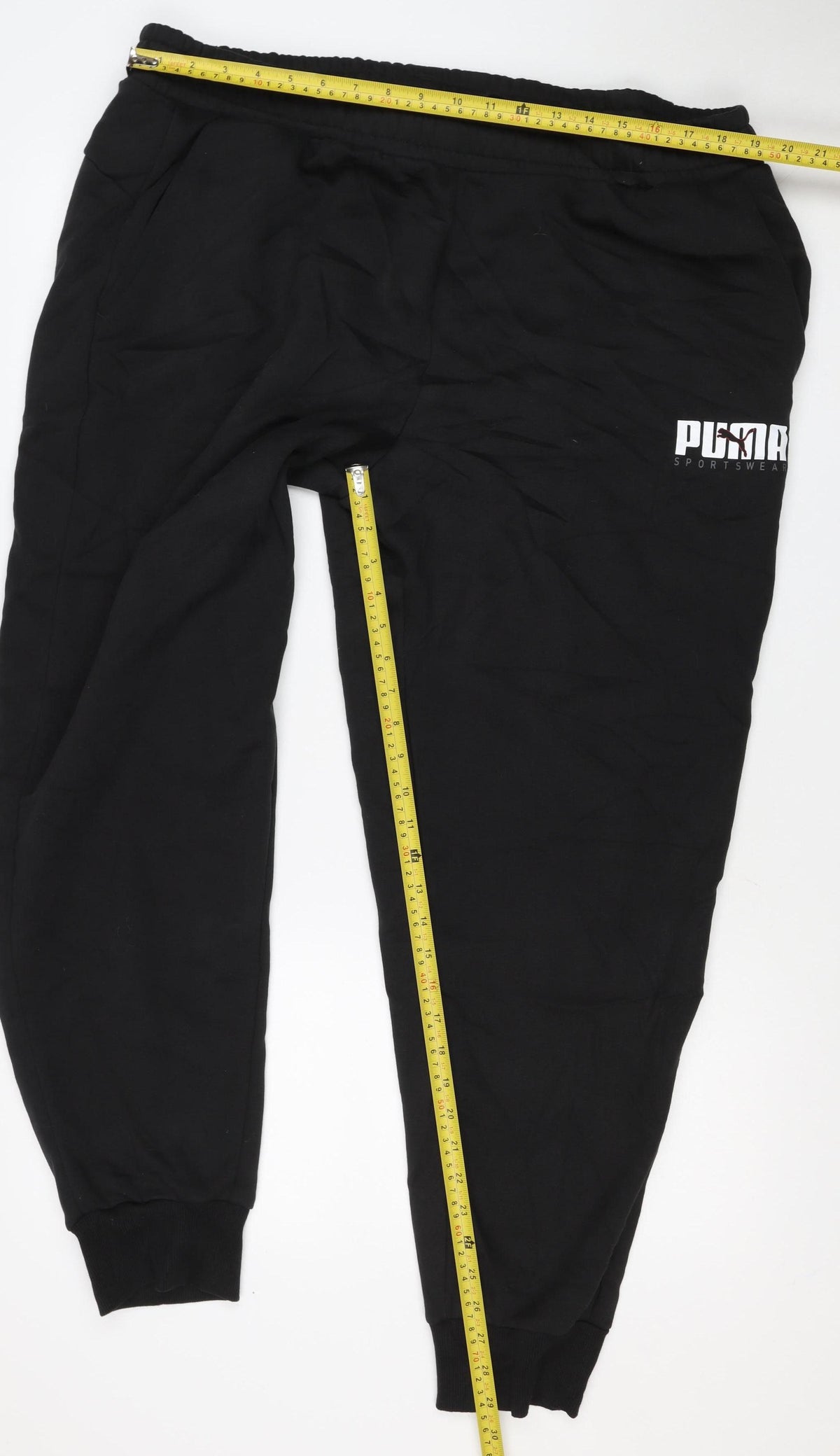 Puma Men’s Black 2XL Jogger Sweatpants Logo Elastic Waist