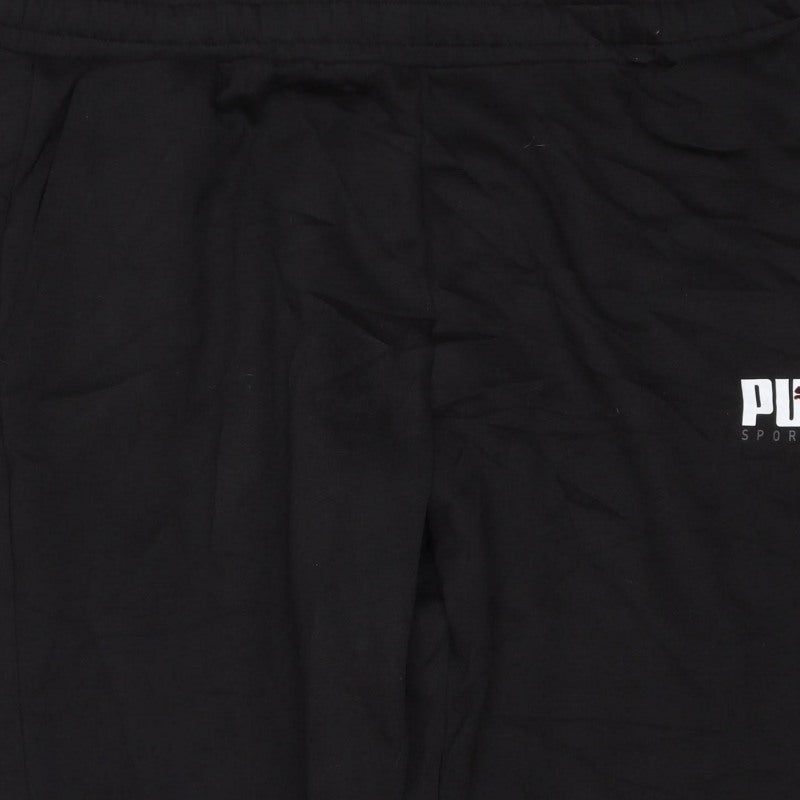 Puma Men’s Black 2XL Jogger Sweatpants Logo Elastic Waist