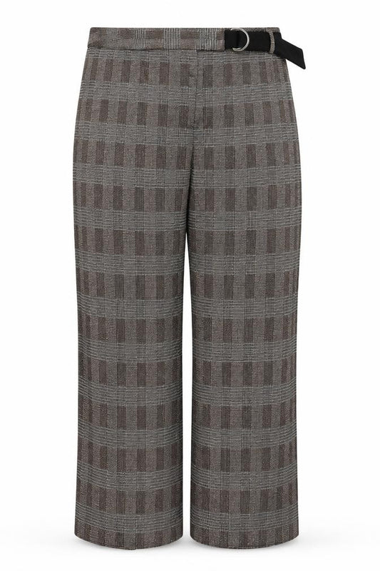 Klass Women’s Multicoloured Check Wide-Leg Stretch Trousers UK 20