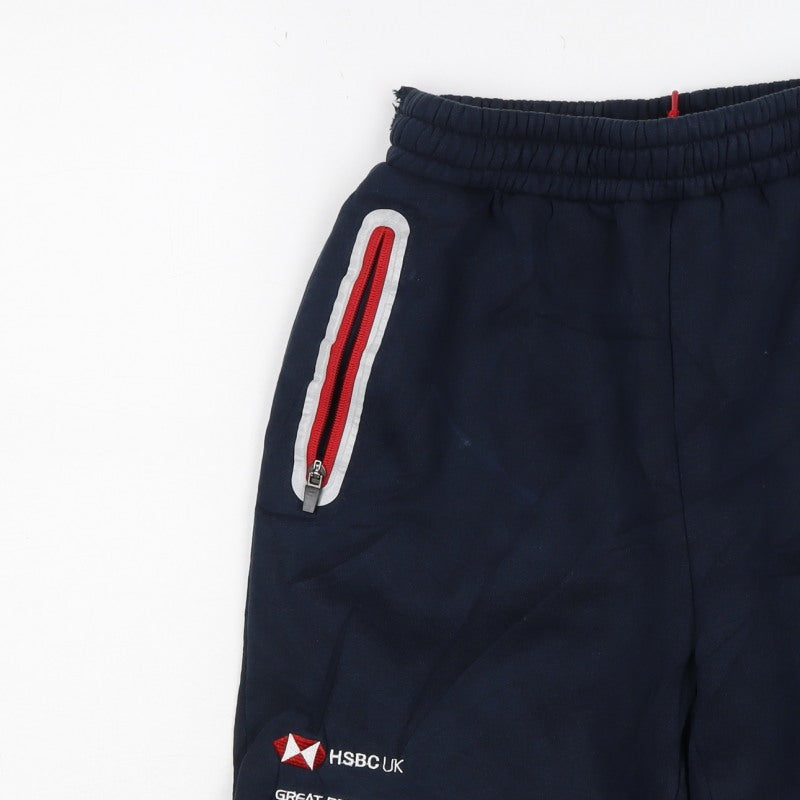 Kalas Men’s Navy S British Cycling Team Sweat Shorts Zip Pockets