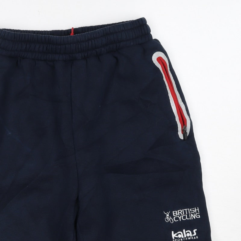 Kalas Men’s Navy S British Cycling Team Sweat Shorts Zip Pockets