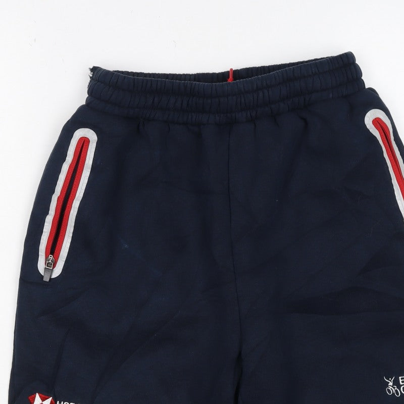 Kalas Men’s Navy S British Cycling Team Sweat Shorts Zip Pockets