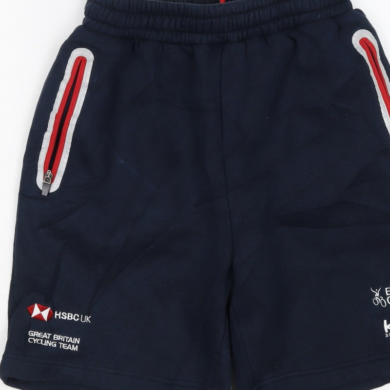 Kalas Men’s Navy S British Cycling Team Sweat Shorts Zip Pockets
