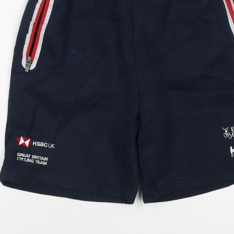 Kalas Men’s Navy S British Cycling Team Sweat Shorts Zip Pockets